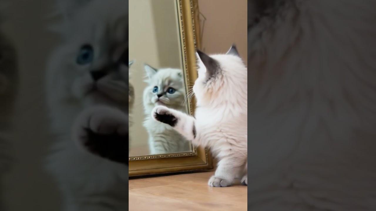 Kitten Discovers Mirror and Freaks Out