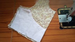 Beautiful Net Blouse Design Cutting and stitching|Boat Neck Blouse|Blouse  Designs#blousekidesign