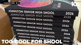 Johnston Senior High School misspelled on yearbook spines