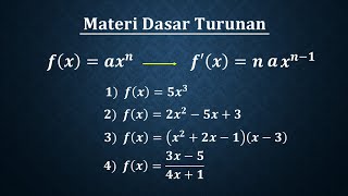 Materi dasar turunan (Diferensial) yang wajib diketahui