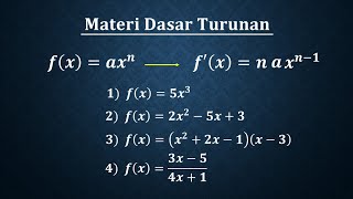 Materi dasar turunan (Diferensial) yang wajib diketahui