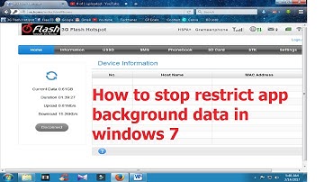 How to stop/disable restrict app background data in windows 7