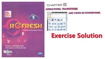Ch-6 l Animation, Transitions and view in Powerpoint l Refresh (Rise Series) Navneet l Std-5th