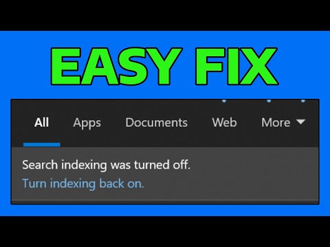 How To Fix Search Indexing Was Turned Off Turn Indexing Back in Windows