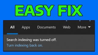 How To Fix Search Indexing Was Turned Off Turn Indexing Back in Windows