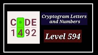 Cryptogram Level 594 Letters and Numbers