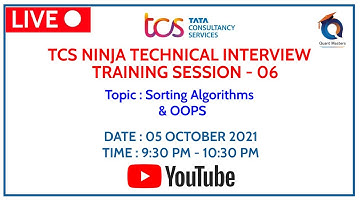TCS NINJA TECHNICAL INTERVIEW TRAINING SESSION - 06
