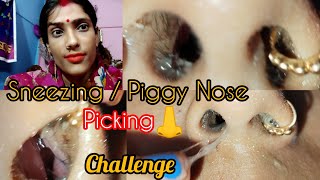 Piggy Nose Picking Challenge |Sneezing Challenge | #nose #sneezing #Challenge #video #tending #Viral