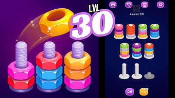 🏅 NUT SORT 🤪 Level 30 🧩 Gameplay Walkthrough