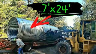 Installing Huge Culvert for creek crossing❗