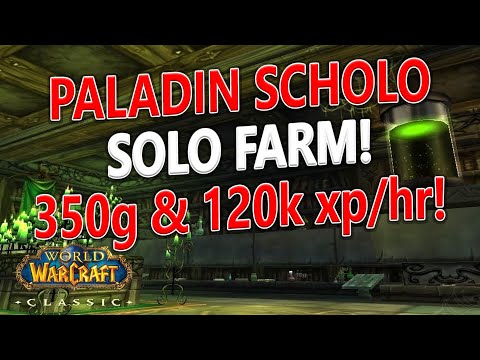 Видео: WoW Classic - Improved Paladin Scholo Farm/Boost! 120k xp/hr | 350+g/hr!