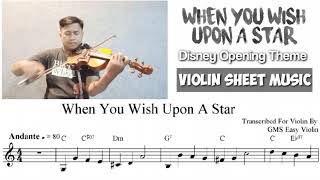 [Free Sheet] Disney Opening Theme || When You Wish Upon A Star || Violin Sheet Music