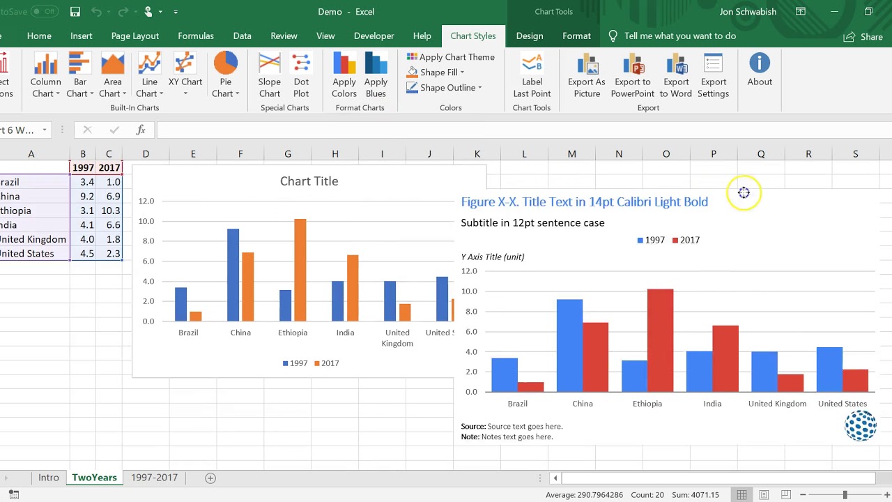 Introduction To The Excel Chart Styles Add In Youtube