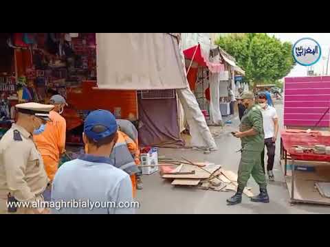 باشا وقائد منطقة الحي الحسني يحررون الملك العمومي