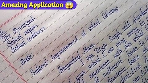 Application to the Principal for Increase Library Facilities | School Library Improvement Letter