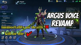 Argus revamp voice | kill or die ! | mobile legends