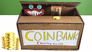 Coin Bank Box Diy The Huggy Wuggy Piggy Bank Will Steal Your Coins Funny Cardboard Crafts Diy