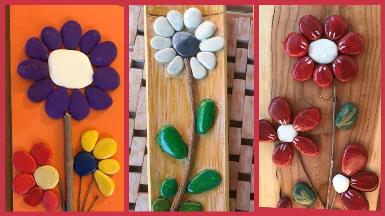 New stone craft/stone wall painting/riverstone home decoration YouTube