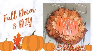 Decorating My Front Porch For Fall &amp; Dollar Tree DIY Fall Wreath
