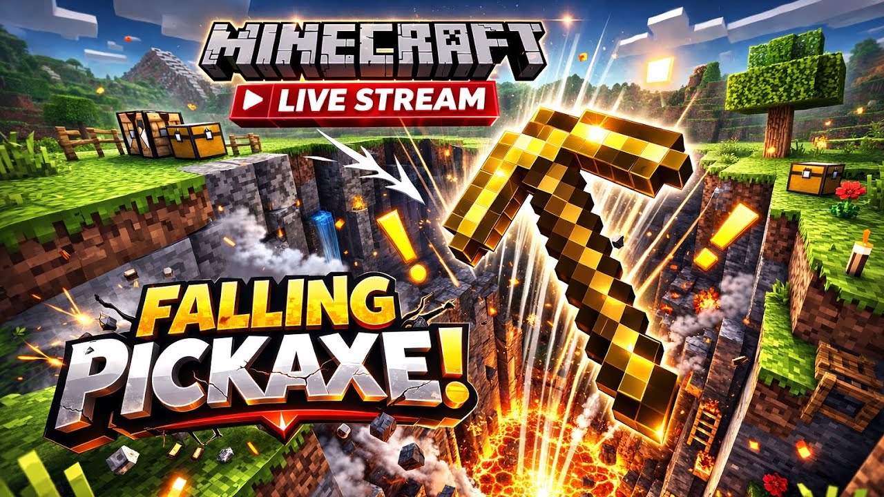 🔴 Minecraft Falling Pickaxe Live part-42 #shorts #live