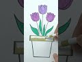 Satisfying Flower Coloring 🎨🌷✨#asmr #drawing #art #coloring #satisfying #shorts #tulips