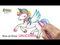 How to draw unicorn  colourful  very easy