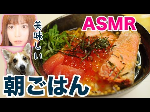 【朝ごはん】だし茶漬けを作ったよ！お料理ASMR♪Rice in dashi