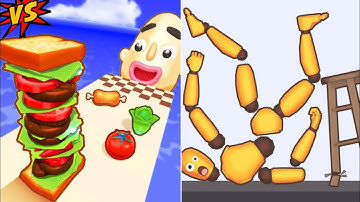 RAGDOLL BREAK vs SANDWICH RUNNER — Satisfying ASMR Gameplay Showdown on Android & iOS #gaming