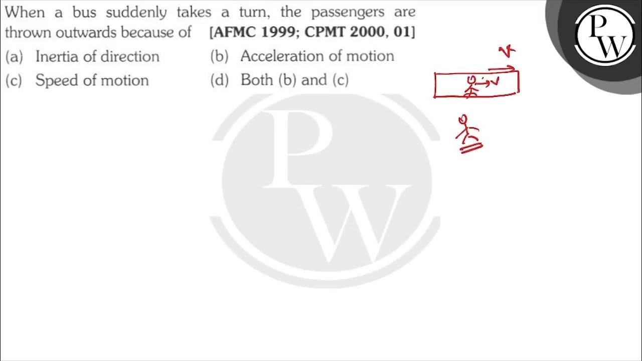 When a bus suddenly takes a turn, the passengers are thrown outwards