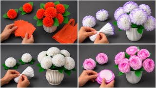 Turn Plastic Bags Into Beautiful Flowers! Turn Tissue paper into flowers / EASY gift idea Rose
