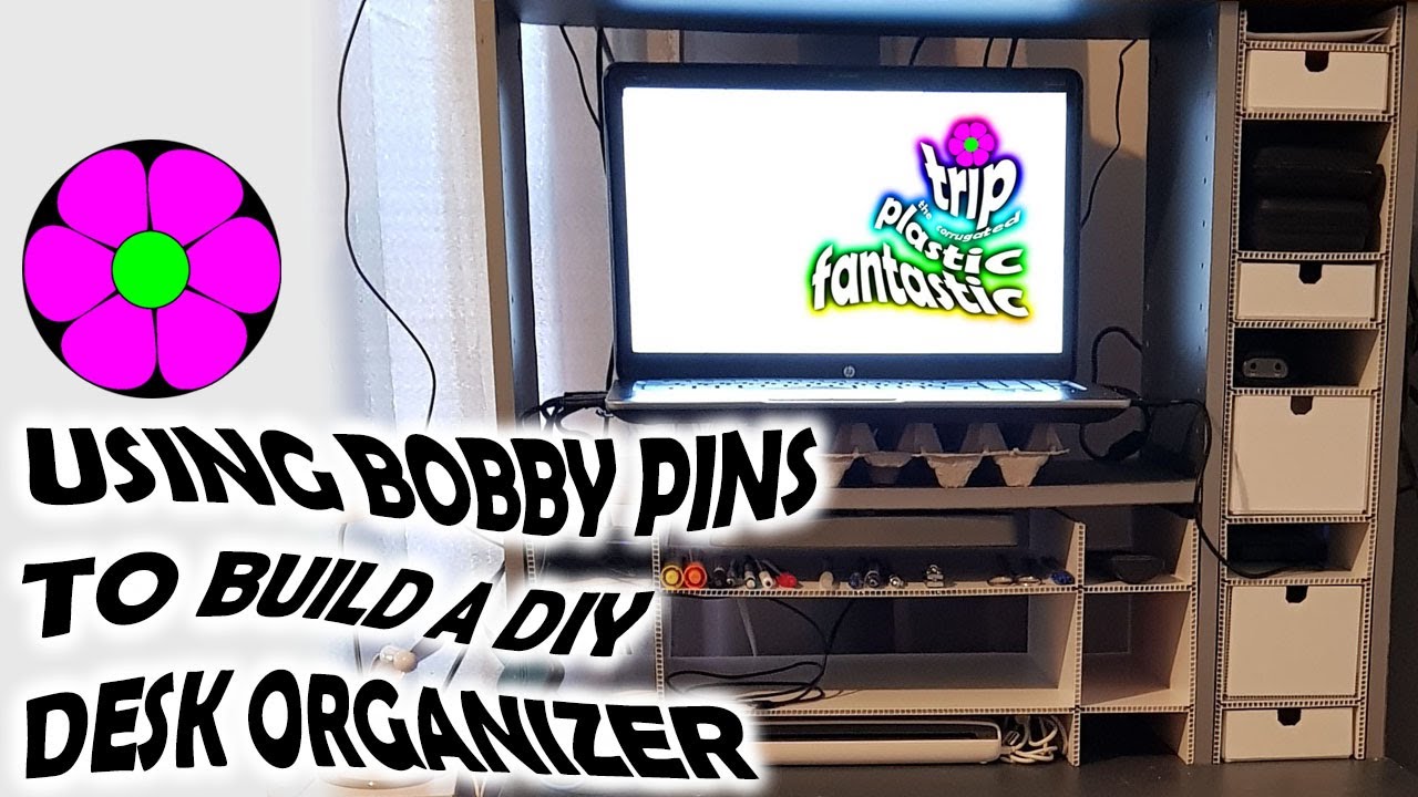 Using Bobby Pins to build a DIY Corrugated Plastic Desk Organizer 