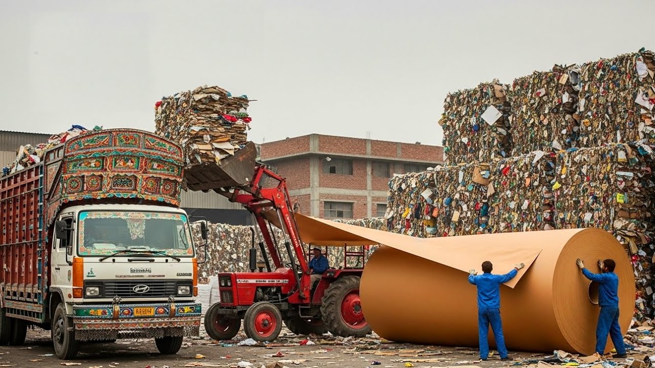 Incredible Process of Recycling Millions of Waste Cardboard  Boxe Into New Materials In Factory
