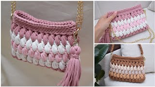 Marshmallow Handbag Crochet Pattern Зефирная сумочка Клатч Мастер-класс вязание крючком