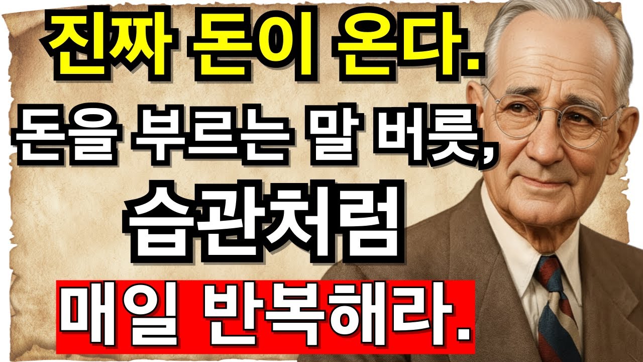진짜 돈이 온다. 돈을 부르는 말 버릇, 습관처럼 매일 반복해라. I 나폴레온 힐 I 끌어당김의 법칙