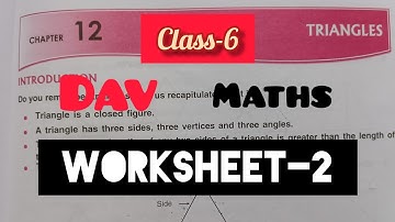 dav maths class-6 chapter-12 triangles worksheet-2 // all solution \\
