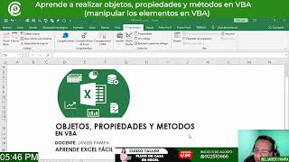 Aprende a realizar objetos,  propiedades y métodos en VBA