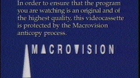 Macrovision Demo Tape