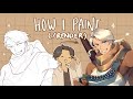 how i paint my drawings | tutorial