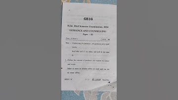 b ed 3rd semester guidance and counseling previous year question paper #shorts #lucknowuniversity