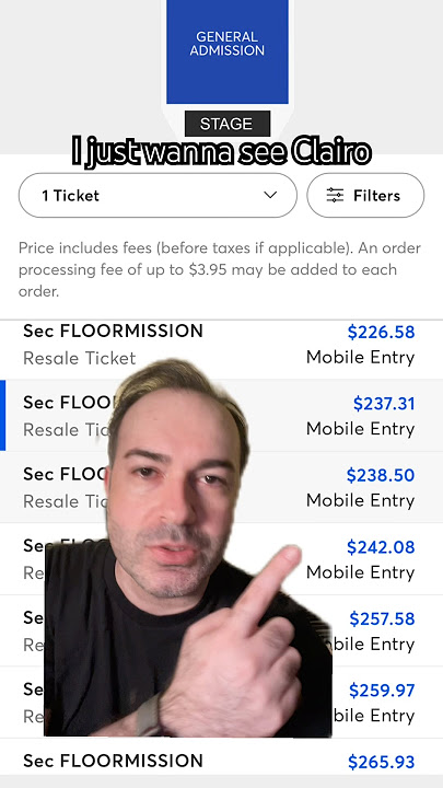 I just wanna buy concert tix at normal price