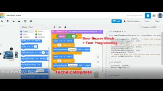 Tinkercad Arduino Projects: Door Buzzer/Bell with Block + Text Programming