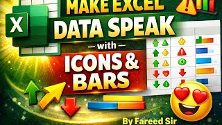 Make Excel Data Speak with Icons & Bars By Fareed Sir #viral #excel #knowledge #youtube #jobskills