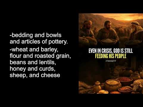 2 Samuel 17:27–29; 19:31–39; 1 Kings 2:7, 2 Timothy 4:7–8 - Barzillai – Be Faithful