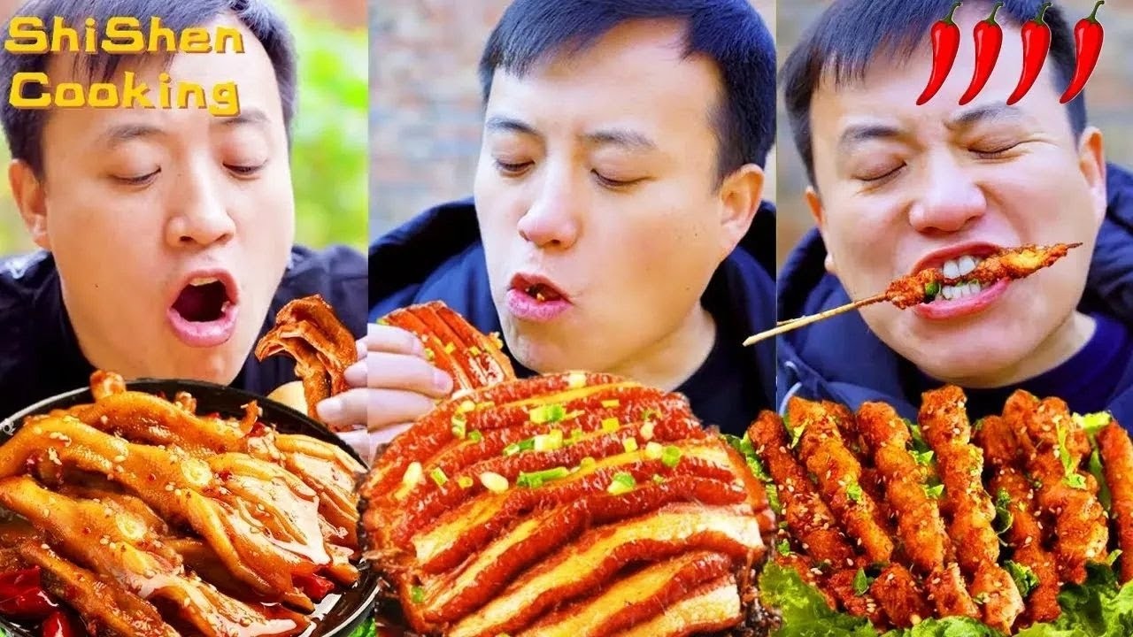 Village Funny Mukbang _ Grilled Stone Food _ Chinese Spicy BBQ Collection