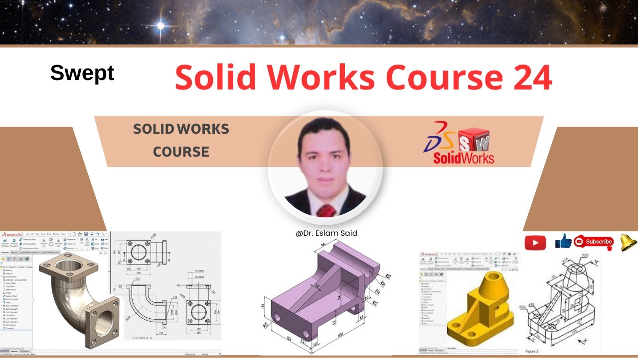 Solid Works Course 24 شرح برنامج السولد ورك للمبتدئين [ Swept] for 3D ...