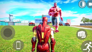 Iron Man vs Red Hulk Bike Fight in Indian Bike Driving 3D 🔥 