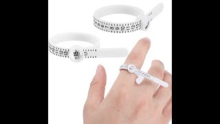NIUPIKA 1-17 Ring Sizer Set White Magnifier Measurement Plastic Finger Gauge Belt with Loupe Jewelry
