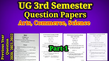 ug 3rd semester question papers| ug 3rd sem question paper 2021| degree 3rd sem question papers