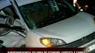 Karapınar Konya Yolunda İki Otomobil Çarpıştı