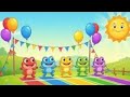 Fünf bunte Frösche 🐸🌈 Farben lernen | Kinderlied Deutsch